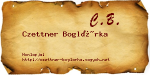 Czettner Boglárka névjegykártya