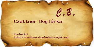 Czettner Boglárka névjegykártya